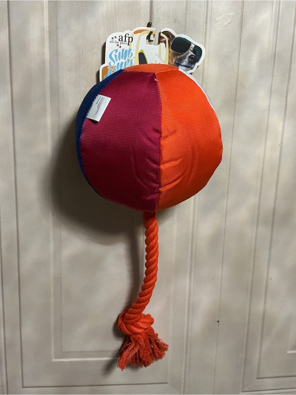 Brand new AFP Swimmer Time  Ball With Roap Dog Toy 21” With Squeaker